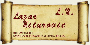 Lazar Milurović vizit kartica